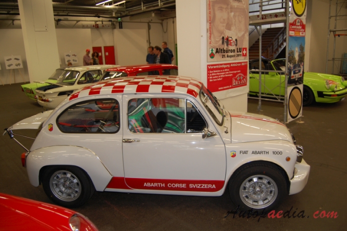 Fiat Abarth 1000 TC berlina corsa 1965-1967 (1967), right side view