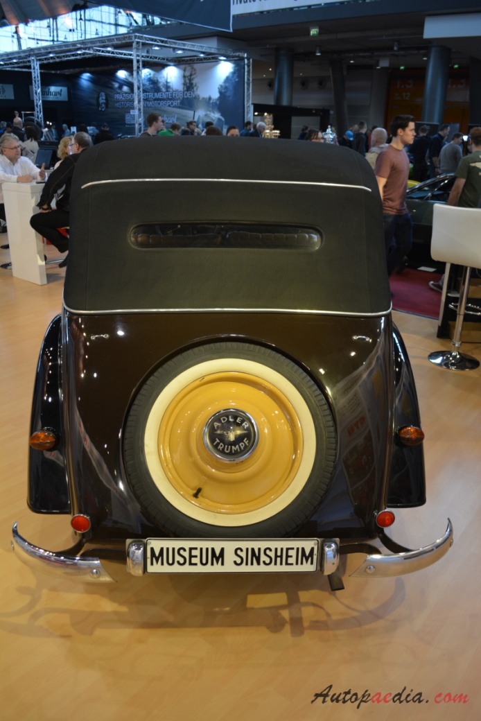 Adler Trumpf 1932-1938 (1936 1.7 AV cabriolet 2d), tył