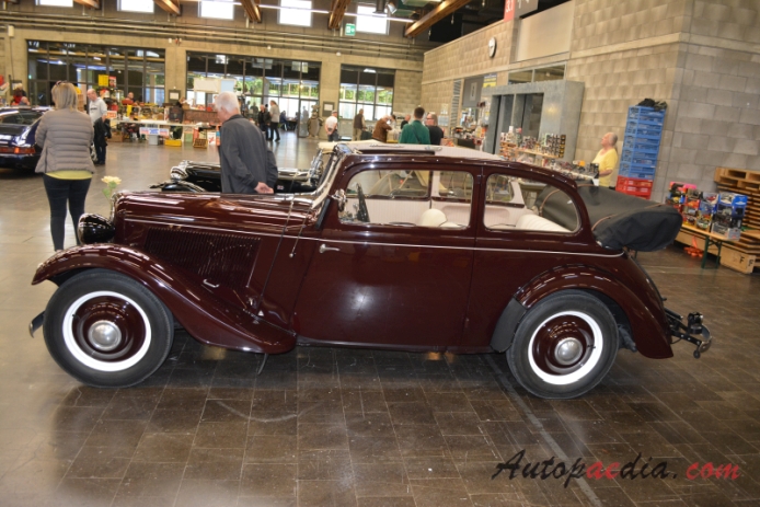 Adler Trumpf Junior 1934-1941 (1938 1E cabrio-limuzyna 2d), lewy bok