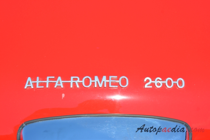 Alfa Romeo 2600 1961-1968 (1963 Spider 2d), emblemat tył 