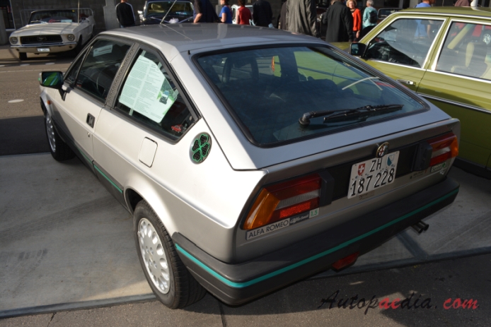 Alfa Romeo Sprint 1983-1989 (1984 Sprint Quadrifoglio Verde QV 1.5 hatchback 2d),  left rear view
