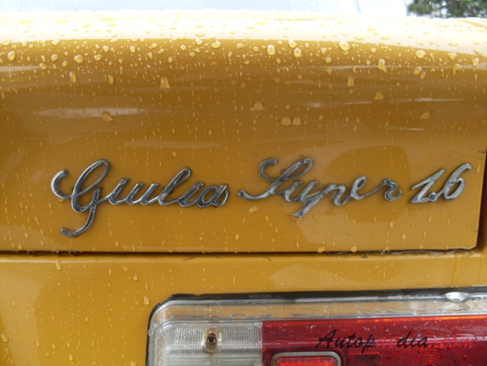 Alfa Romeo Giulia 1962-1978 (1972-1974 Giulia Super 1.6), emblemat tył 