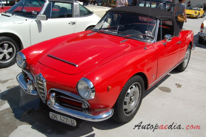 Alfa Romeo Giulietta Spider 1955-1964 (1964 Giulia Veloce 1600), left front view