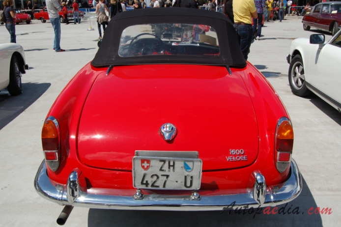 Alfa Romeo Giulietta Spider 1955-1964 (1964 Giulia Veloce 1600), rear view