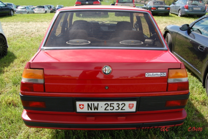 Alfa Romeo Giulietta (nuova) 1977-1985 (1983-1985 3rd series 2.0L sedan 4d), rear view