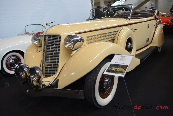 Auburn 852 Speedster 1935-1936 (1936 phaeton Sedan 4d), left front view
