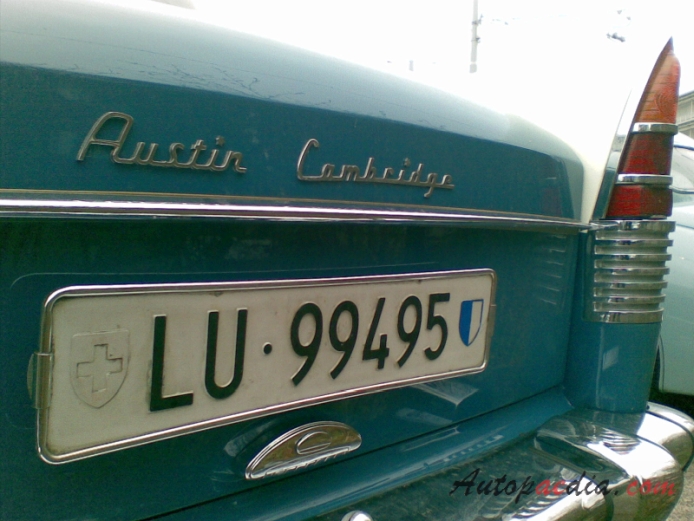 Austin Cambridge A55 MarkII 1959-1961 (sedan 4d), tył
