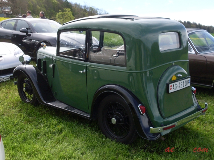 Austin Seven 1922-1939 (1934-1939 saloon),  left rear view
