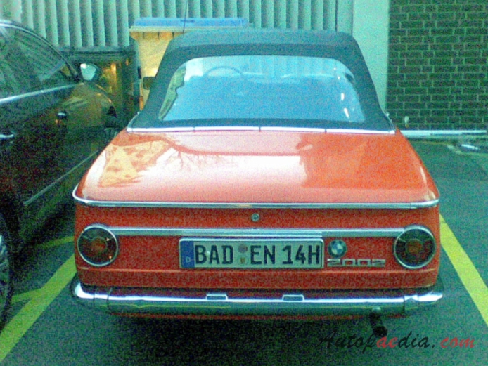 BMW Neue Klasse 1962-1977 (1968-1971 2002 cabriolet 2d), rear view