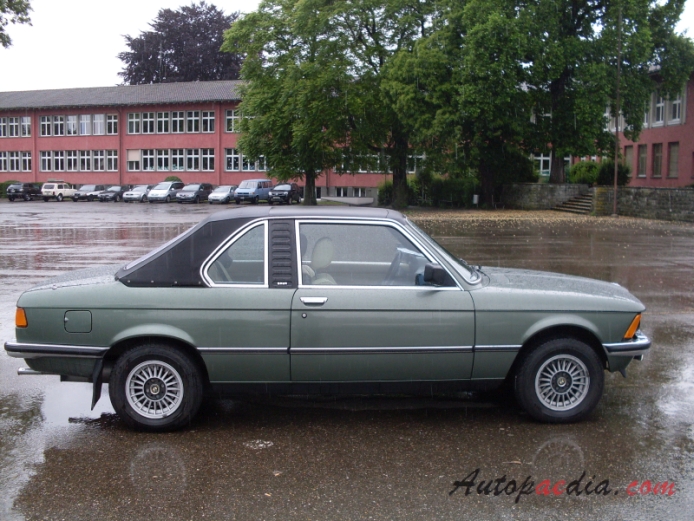BMW E21 (Series 3 1st generation) 1975-1983 (1981 323i Baur TopCabriolet), right side view