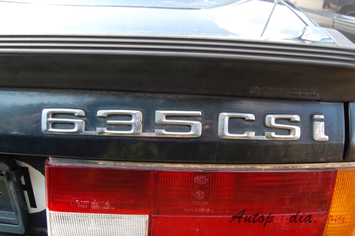 BMW E24 (1st generation Series 6) 1976-1989 (1987 635 CSI), rear emblem  
