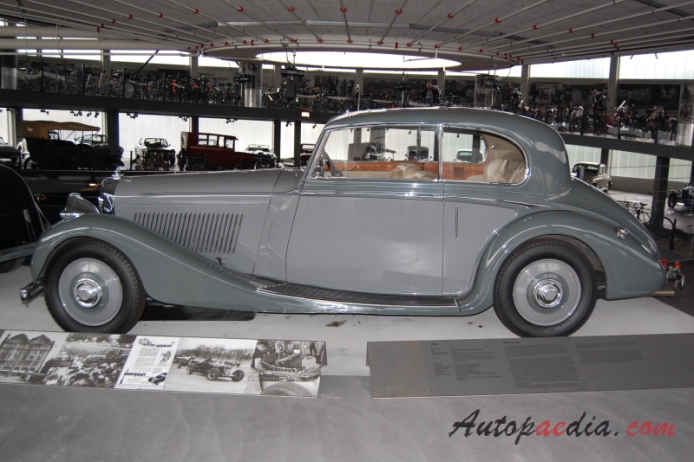 Bentley 4.25 Litre 1936-1939 (1936 Mulliner Coupé), prawy bok