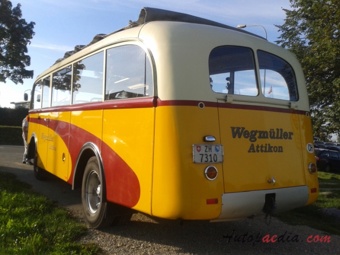 Berna autobus Type U 1939-1965 (1948 Berna 1UP 138 R1-H Frontlenker Wegmüller Attikon Postauto), lewy tył