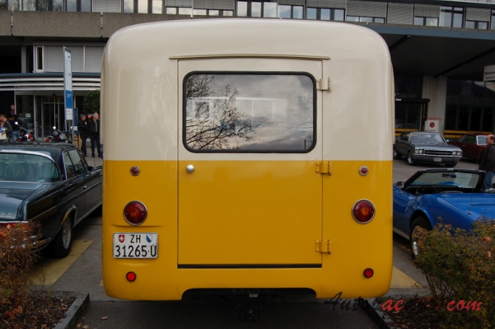 Berna bus Type U 1939-1965 (1948 Berna 1U Alpenwagen-I Oldie-Post Postauto), rear view