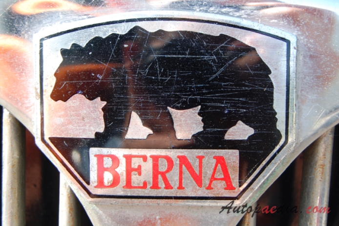 Berna prehistory 1915-1940 (1935 Berna Adler L3 3t Feldslösschen Rheinfelden flatbed truck), front emblem  