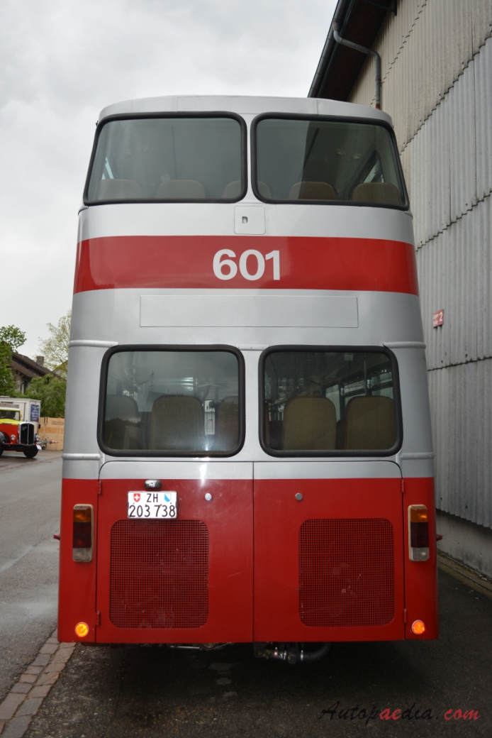Büssing Präfekt 1965-197x (1971 Büssing Präfekt 26 BS 110 DD U11D Winterthur Verkehrsbetriebe autobus piętrowy), tył