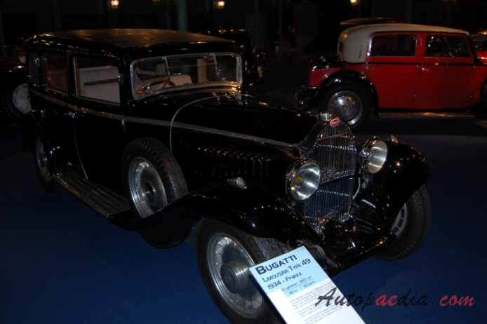 Bugatti typ 49 1930-1934 (1934 Molsheim limuzyna 4d), prawy przód