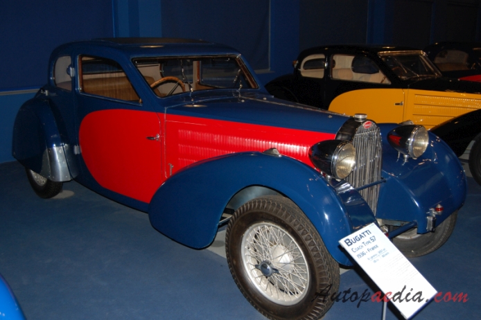 Bugatti typ 57 1934-1940 (1936 Ventoux Saloon 2d), prawy przód