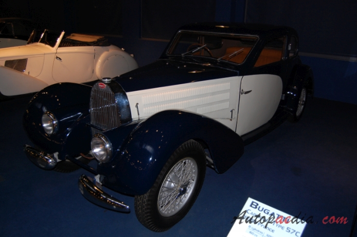 Bugatti typ 57 1934-1940 (1937 Ventoux Saloon 2d), lewy przód
