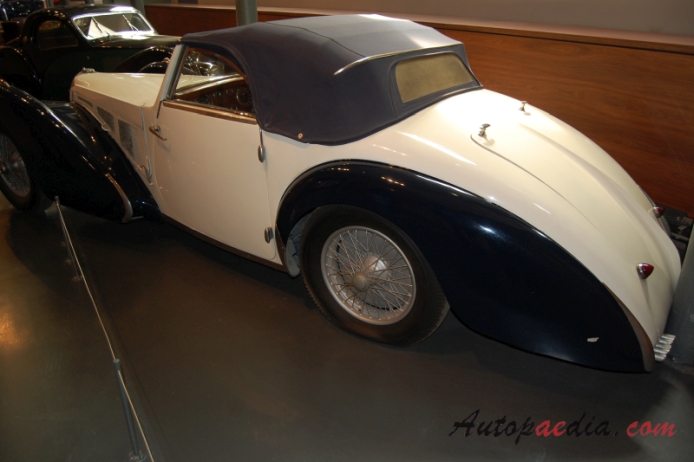 Bugatti type 57 1934-1940 (Atalante cabriolet 2d),  left rear view