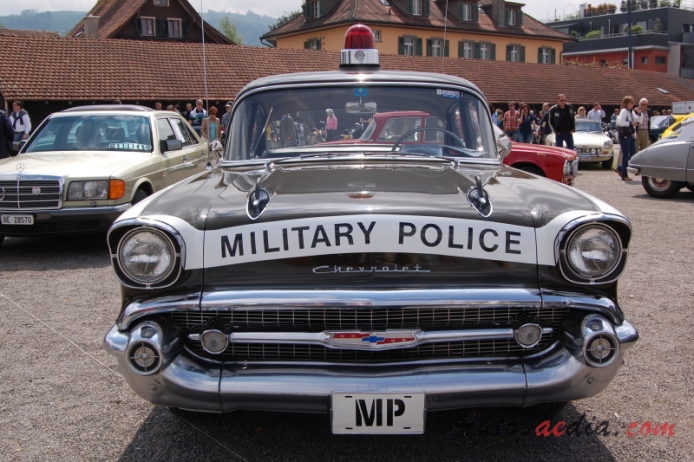 Chevrolet 150 (One Fifty) 1953-1957 (1957 Military Police Car sedan 4d), front view