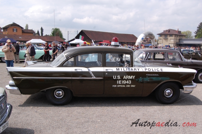 Chevrolet 150 (One Fifty) 1953-1957 (1957 Military Police Car sedan 4d), right side view