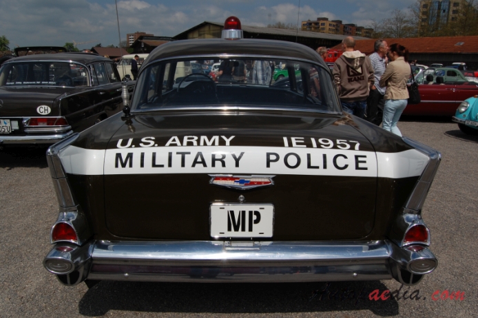 Chevrolet 150 (One Fifty) 1953-1957 (1957 Military Police Car sedan 4d), rear view