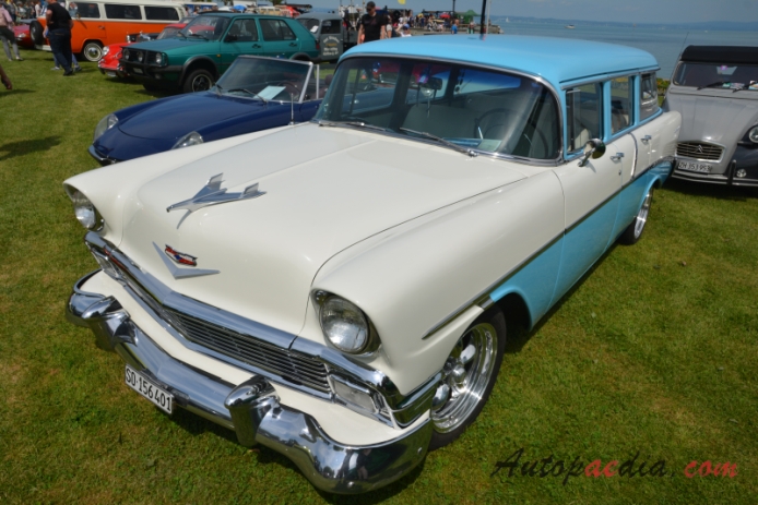 Chevrolet 210 (Two Ten) 2nd generation 1955-1957 (1956 station wagon 4d), left front view