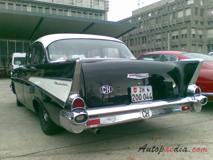 Chevrolet 210 (Two Ten) 2nd generation 1955-1957 (1957 sedan 4d),  left rear view