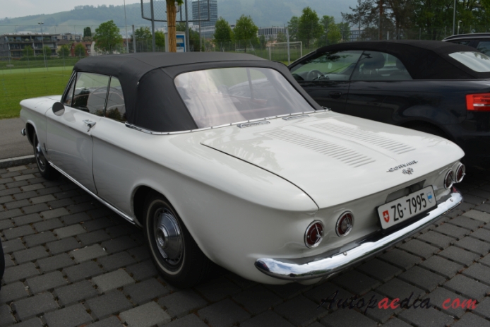 Chevrolet Corvair 1st generation 1960-1964 (1962-1964 Chevrolet Corvair Monza convetible 2d),  left rear view
