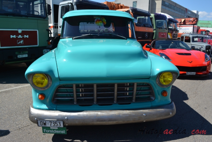 Chevrolet Task Force 1955-1959 (1956 Chevrolet 3100 pickup 2d), front view