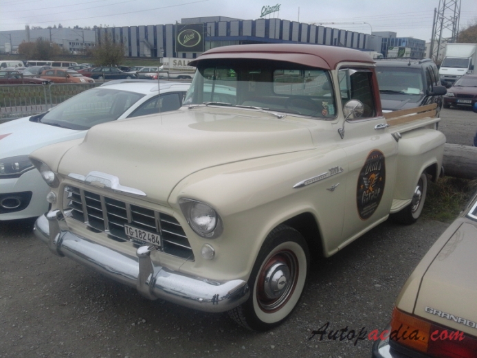 Chevrolet Task Force 1955-1959 (1956 Chevrolet 3100 pickup 2d), left front view