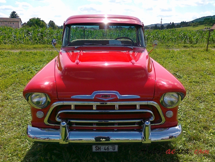 Chevrolet Task Force 1955-1959 (1957 Chevrolet 3100 pickup 2d), front view