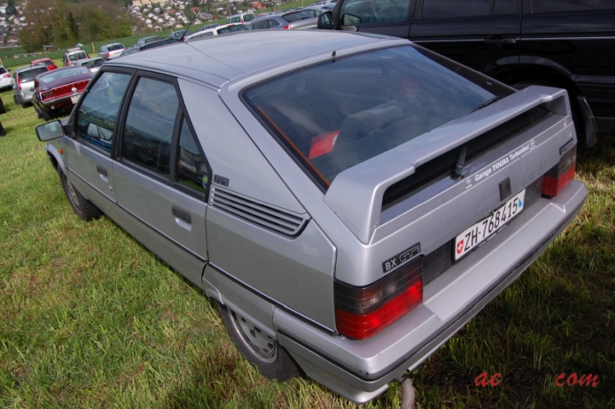 Citroën BX 1982-1994 (1986-1994 GTi Mk2 hatchback 5d),  left rear view