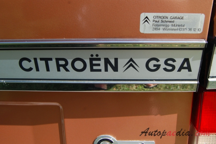 Citroën GSA 1979-1986 (1980 Break Club kombi 5d), emblemat tył 