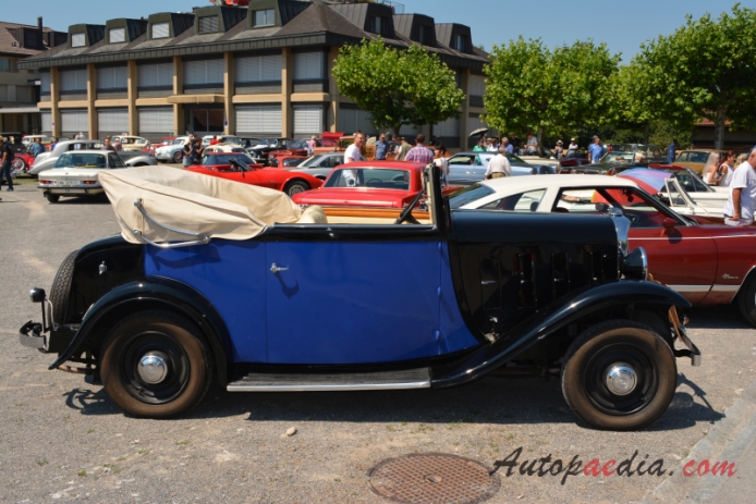 Citroën Rosalie 1932-1938 (1933 10CV L cabriolet 2d), prawy bok