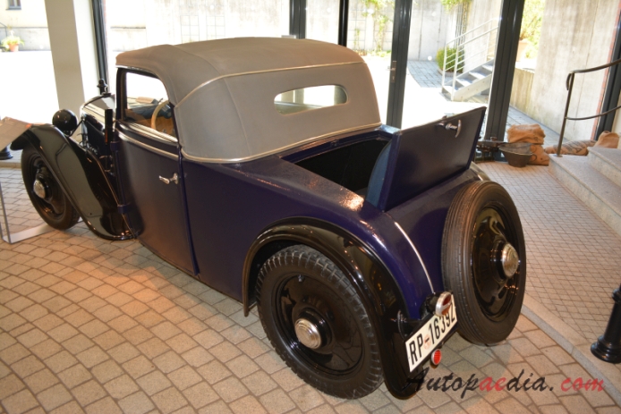 DKW F2 1933-1934 (1933 Reichsklasse cabrio-limuzyna 2d), lewy tył