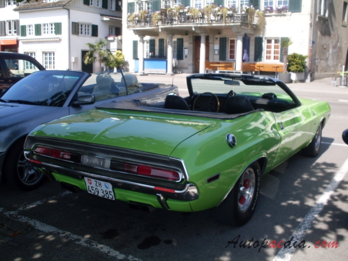Dodge Challenger 1st generation 1970-1974 (1970 R/T 440 SixPack convertible), right rear view