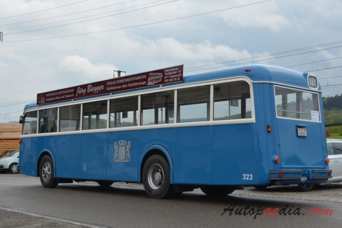 FBW 51 UV (C50-U/BU4) 1953-1954 (1954 VBZ 323 customized front city bus),  left rear view