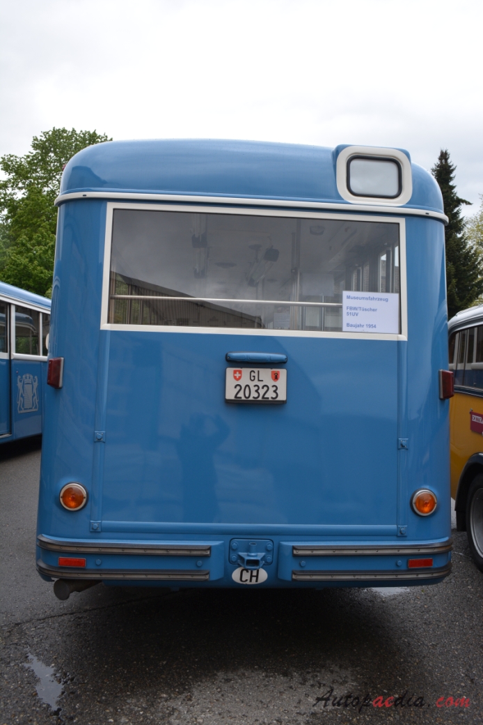 FBW 51 UV (C50-U/BU4) 1953-1954 (1954 VBZ 323 customized front city bus), rear view