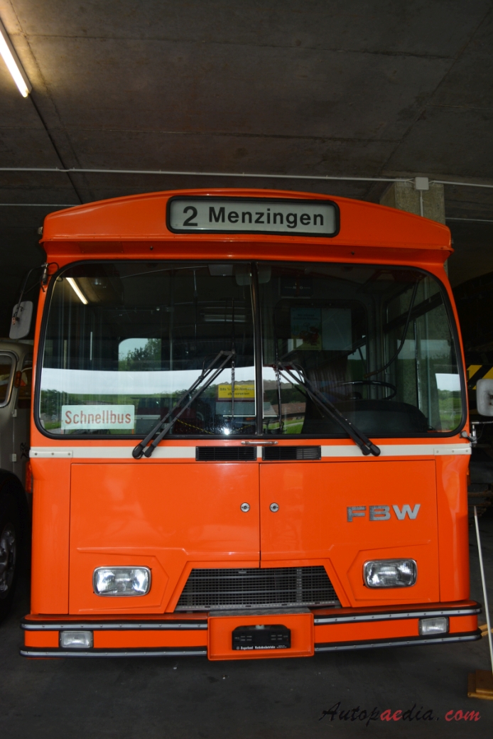 FBW 91U 1975-1980 (1975 FBW 91U EU4A Zugerland Verkehrsbetriebe), front view