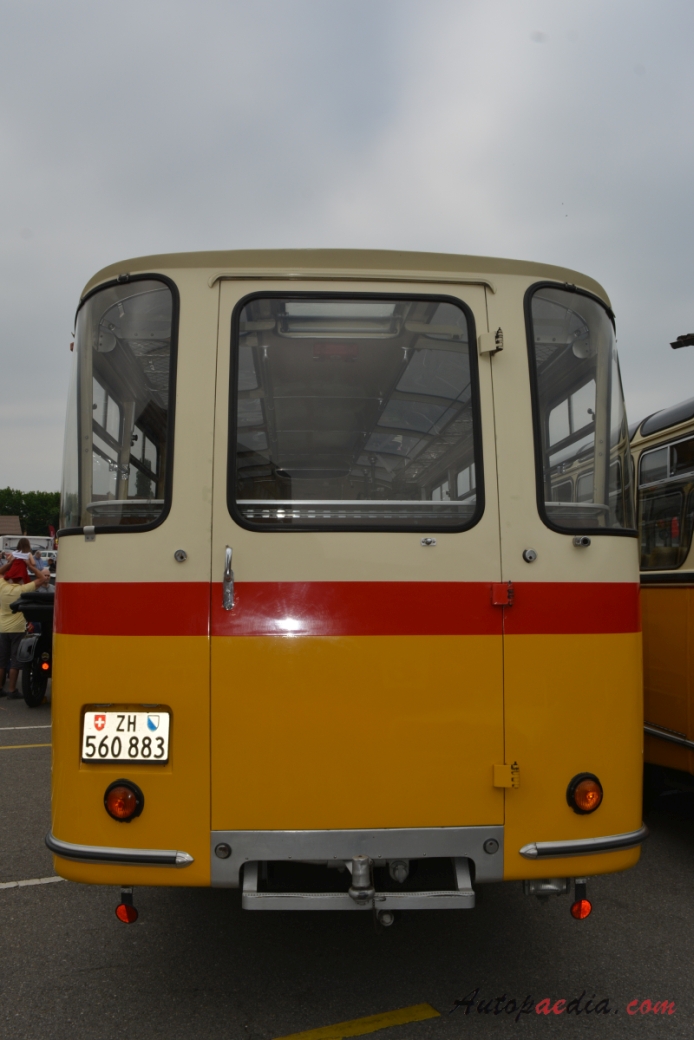FBW C35-U 1960-1968 (1962-1965 PC35-U Postauto Alpenwagen III-U FFB Fritz Frutig Birmensdorf), rear view
