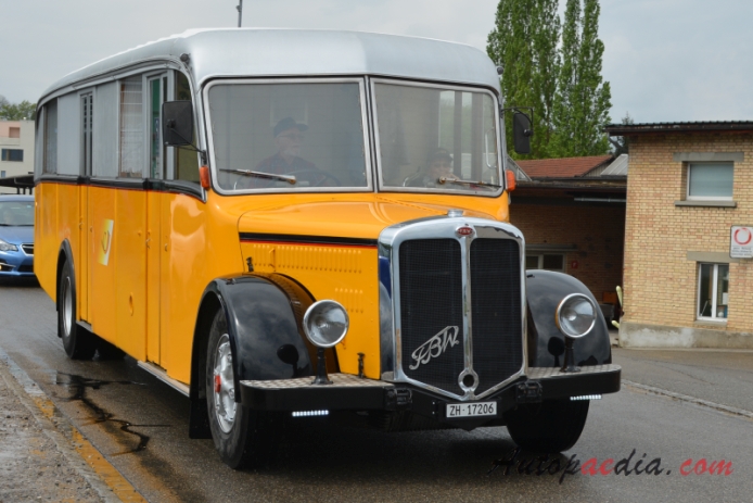 FBW ON50 1946-1958 (1948 Postauto motorhome conversion), right front view