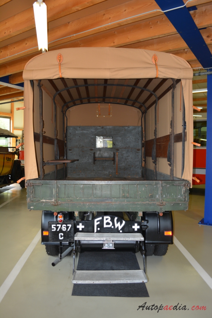 FBW Hauber (conventional truck) 1919-1985 (1933 FBW F2 Stadt Zürich flatbed truck), rear view