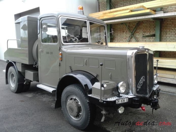 FBW Hauber (kabina za silnikiem) 1919-1985 (1960 FBW X50/X70 SBB pojazd szynowo-drogowy), prawy przód