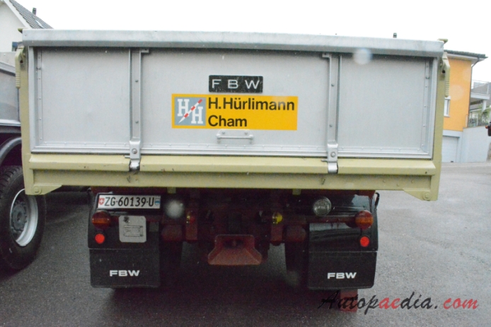 FBW Hauber (conventional truck) 1919-1985 (1971 FBW L70 Michael Röllin Holzhäusern dump truck), rear view