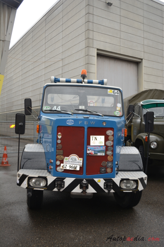 FBW Hauber (conventional truck) 1919-1985 (1972 FBW L70 Bruno Züger Altendorf WeLaKi roll off dumpster), front view