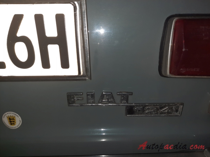 Fiat 124 1966-1974 (1966-1970 Fiat 124 sedan 4d), rear emblem  