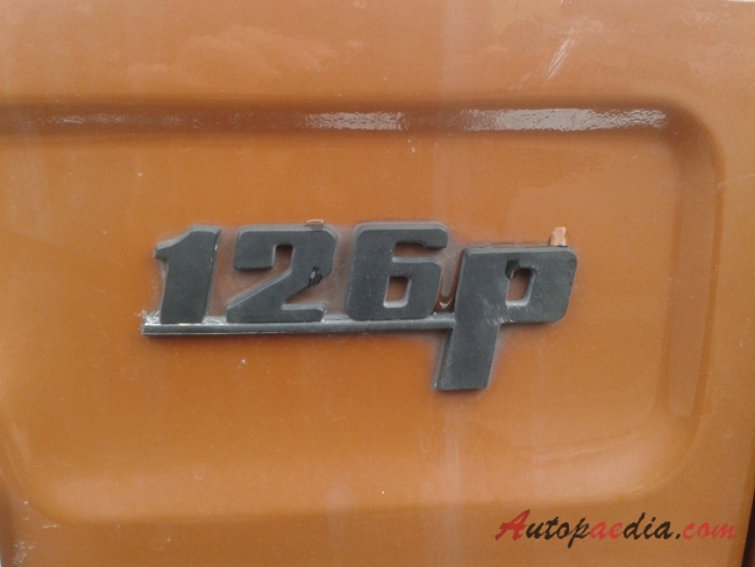 Fiat 126 1972-2000 (1977-1984 Polski Fiat 126p 600 fastback 2d), emblemat tył 