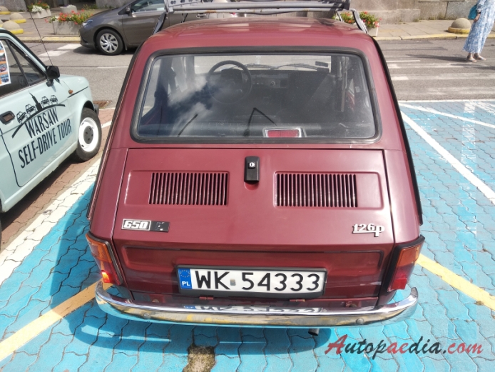 Fiat 126 1972-2000 (1982-1984 Polski Fiat 126p 650E fastback 2d), tył